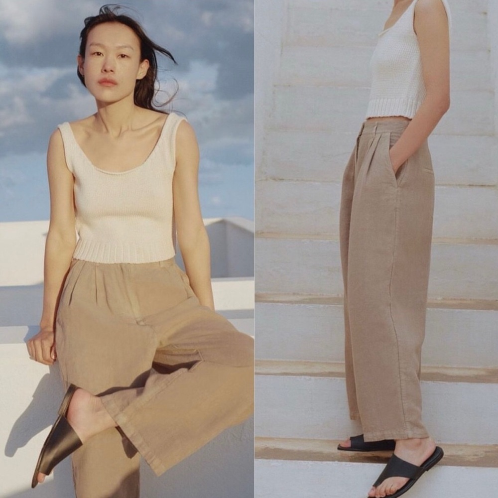 Shaina Mote Boy Trousers in Washed Linen (Color Dune)